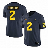 Men's Michigan Wolverines #2 Will Johnson Navy Blue Stitched Jersey Dzhi,baseball caps,new era cap wholesale,wholesale hats
